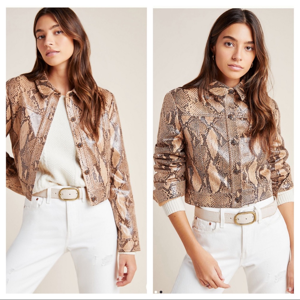 Anthropologie Snakeskin Print Jacket - Picture 2 of 9
